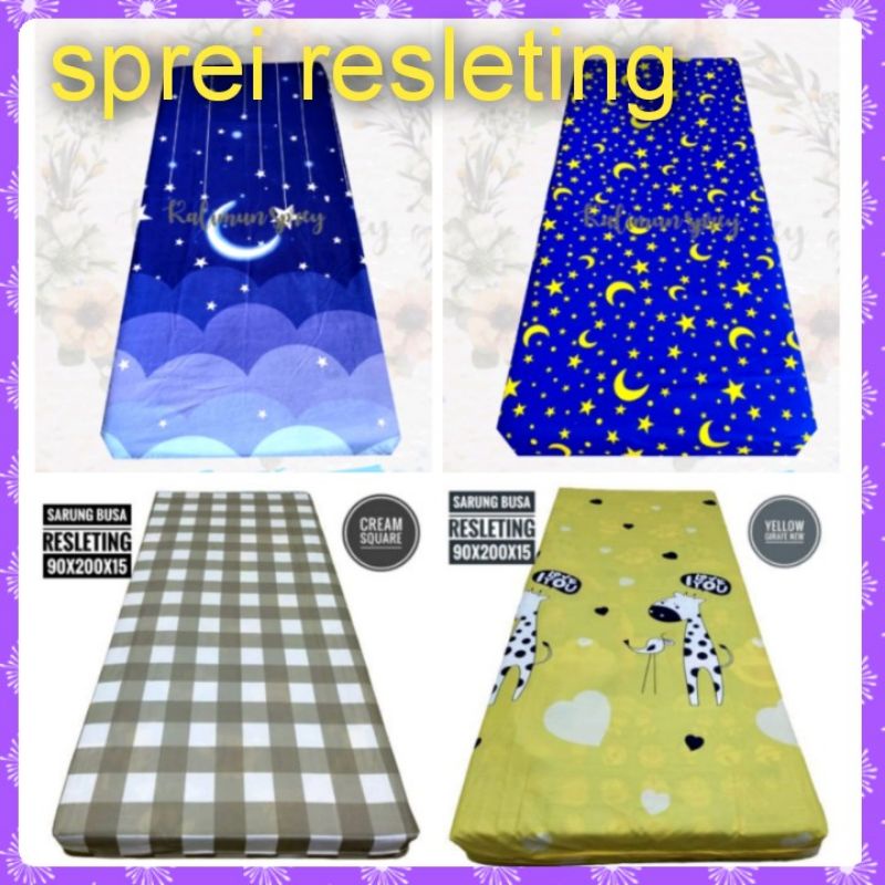 sprei resleting 90x200cm single kasur busa kasur pondok