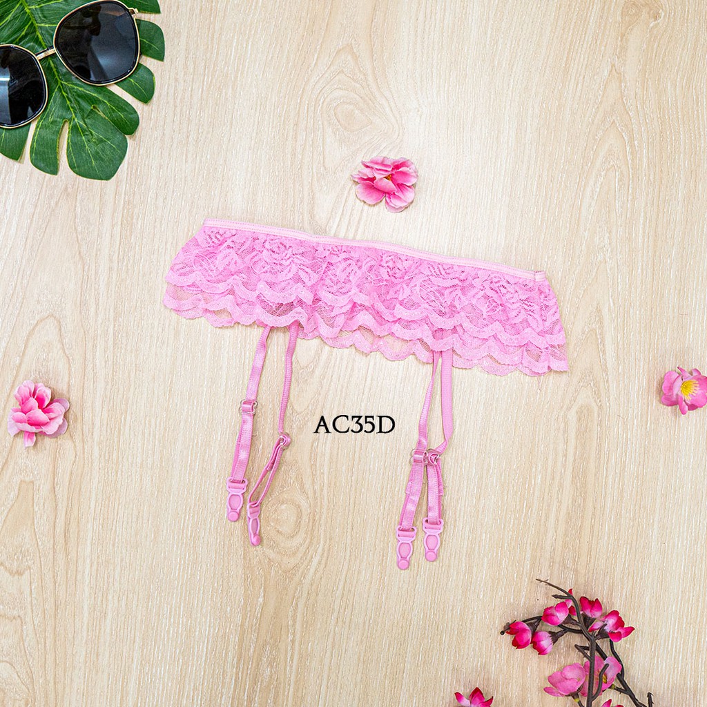 [TOKO TERPERCAYA] GARTER BELT + UNDERWEAR WANITA G STRING + STOCKING SEXY PINK AC35D