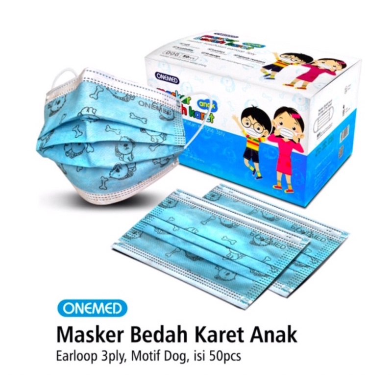 Masker Medis Karet Anak isi.50pcs karakter OneMed #AMG