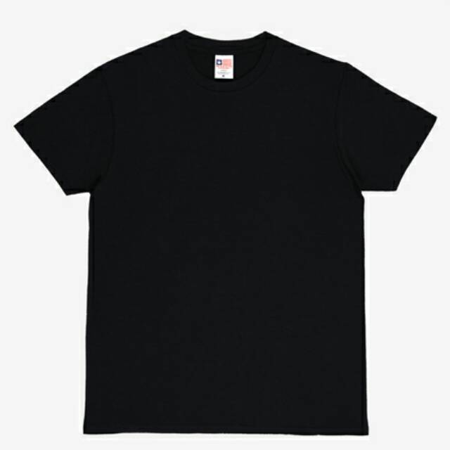 NSA Premium Cotton Black Kaos Polos Pria Wanita Cowok Cewek Hitam Unisex