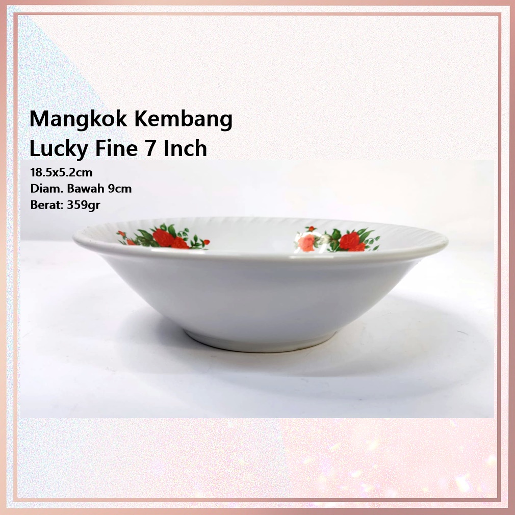 Mangkok Soto/Mangkok Makan Kembang Lucky Fine 7 Inch