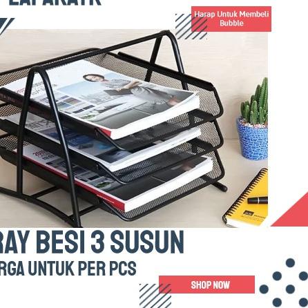

<B-OZU <♥ Rak besi / dokumen Kertas besi 3 susun / Tray besi 3 susun <✯✯✯✯✯