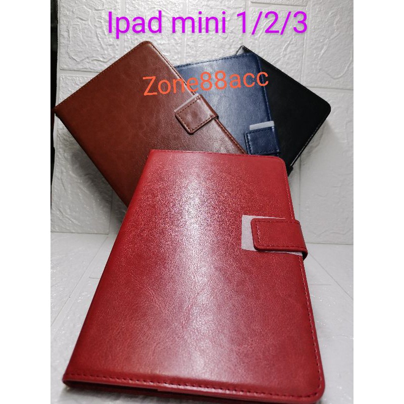 Ipad Mini 1 2 3 Mini 1 Mini 2 Mini 3 Leather Case Flip Book Buku Cover Softcase Folio Cover Casing Sarung Dompet Wallet Kulit Diary