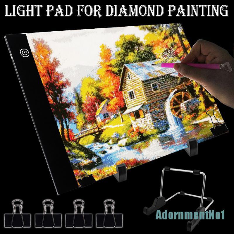 (AdornmentNo1) Papan Lampu LED Ukuran A4 Untuk Lukisan Diamond 5D