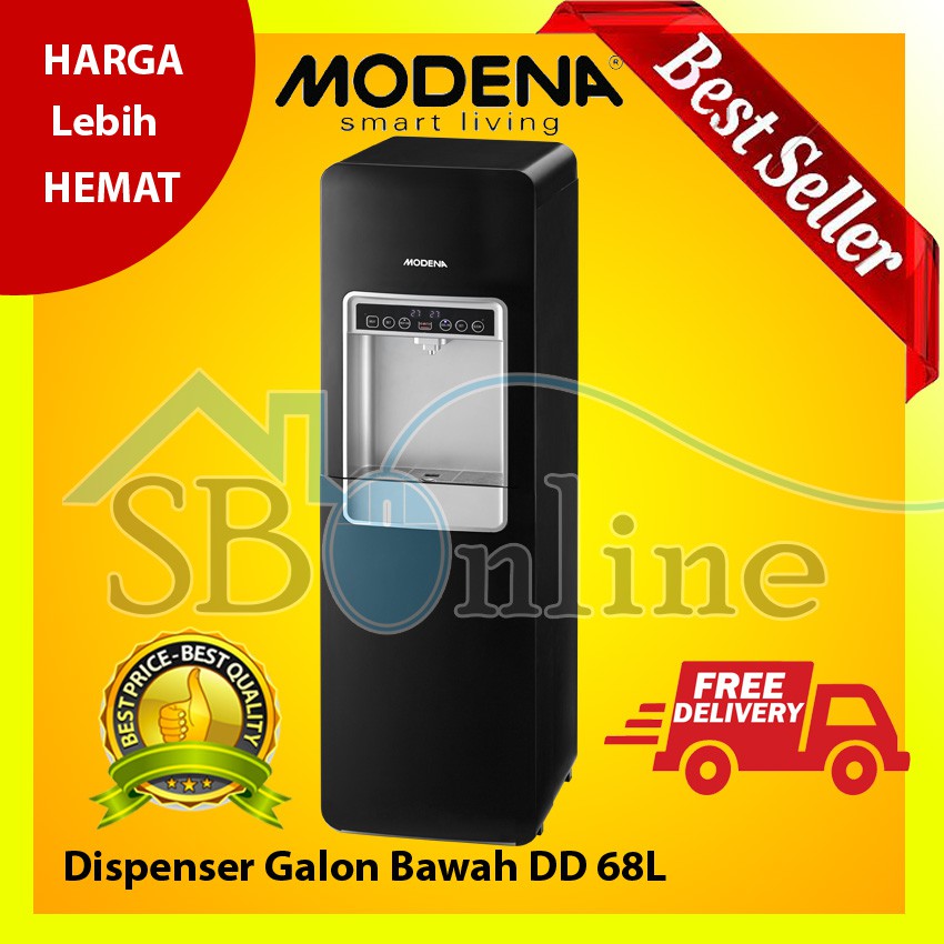 Modena Water Dispenser DD 68 L - Hitam Bottom Loading Harga Pabrik