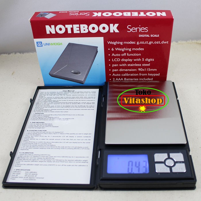 Timbangan emas digital scale 500g/0.01g notebook alat timbang permata