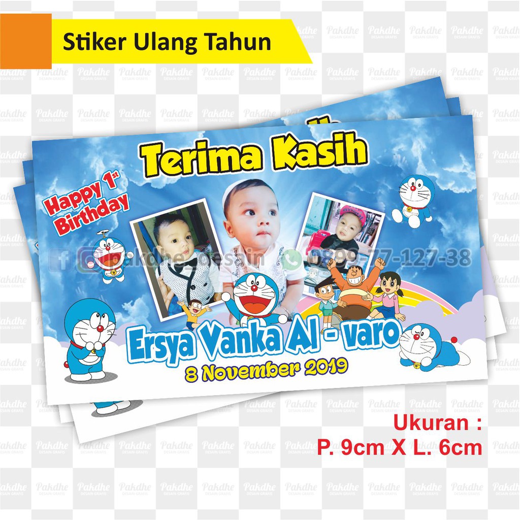 Stiker Ulang Tahun Anak / Stiker Souvenir Murah / Stiker Ultah / Label ...