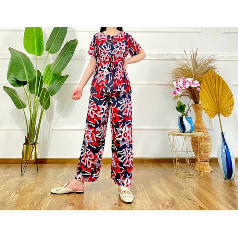 SETELAN CELANA PANJANG KENCANA UNGU / PIYAMA CELANA PANJANG / SETELAN KENCANA UNGU