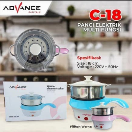 PANCI LISTRIK SERBAGUNA ADVANCE C-18 MULTI COOKER STREAMING PAN