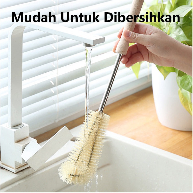 Sikat Pembersih Botol Susu Long Handle Cup Brush No Dead Ends  Kitchen Brush Glass Teapot Thermos Cup Cleaning Brush