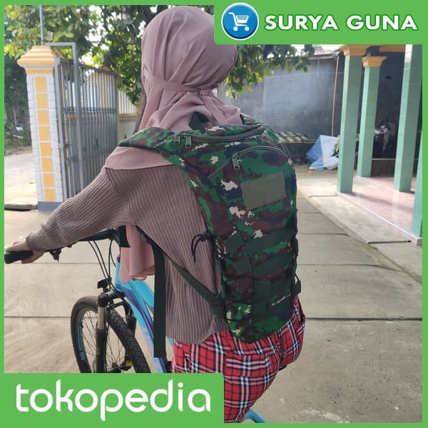 AM tas sepeda ransel loreng hijau tas punggung minum sepeda