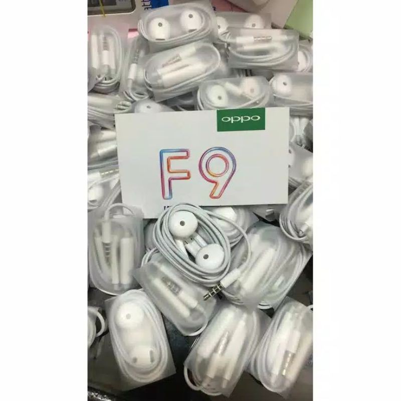 Handsfree HEADSET OPPO F9 ORIGINAL CABUTAN GRAND A ( Putih )