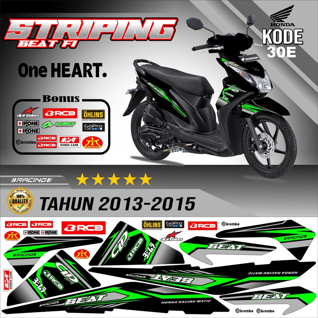 Striping Beat Fi 2013-2016 Stiker Motor Beat Variasi kode 30