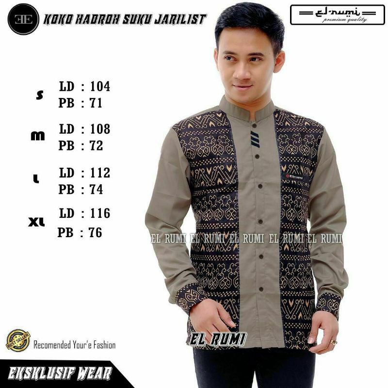 BAJU KOKO HADROH KOMBINASI BATIK BAJU KOKO HADROH HILWA BAJU KOKO MODERN