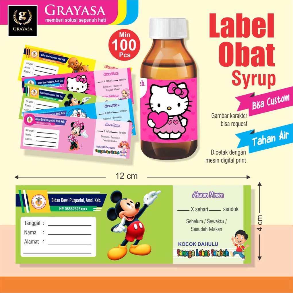 Label obat syrup / label obat sirup / stiker obat / stiker obat syrup / stiker obat sirup