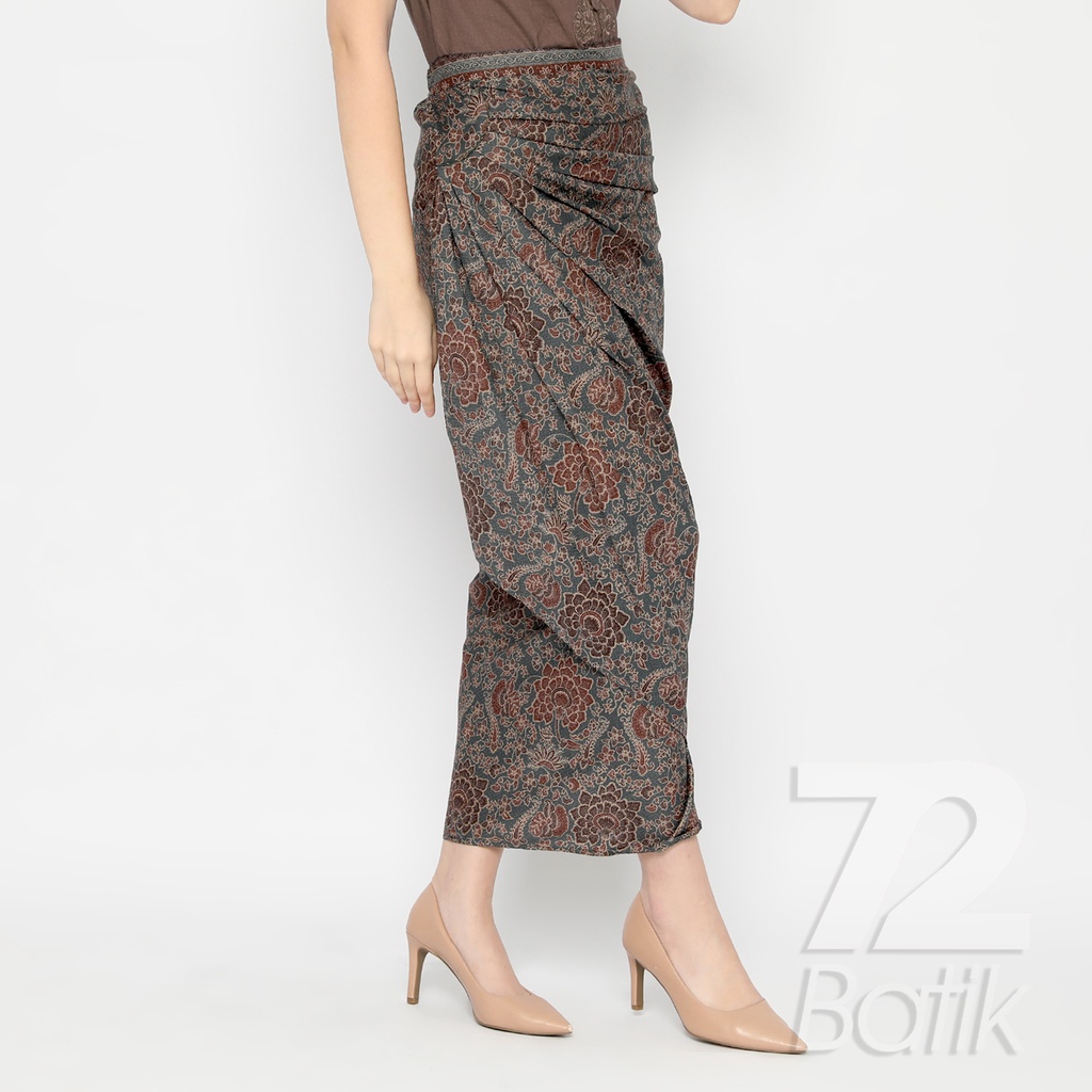 ROK BATIK SPAN Skirt Lilit Kebaya Instan Modern Wanita Motif Puspo Sari Warna Abu Grey Gray 729358 Cap 72 - Rok Batik Lilit Bawahan Skirt Kamen Kebaya Songket Batik Panjang Plisket Span Instan Jadi Bali Lembaran Premium Modern Untuk Wanita Kondangan