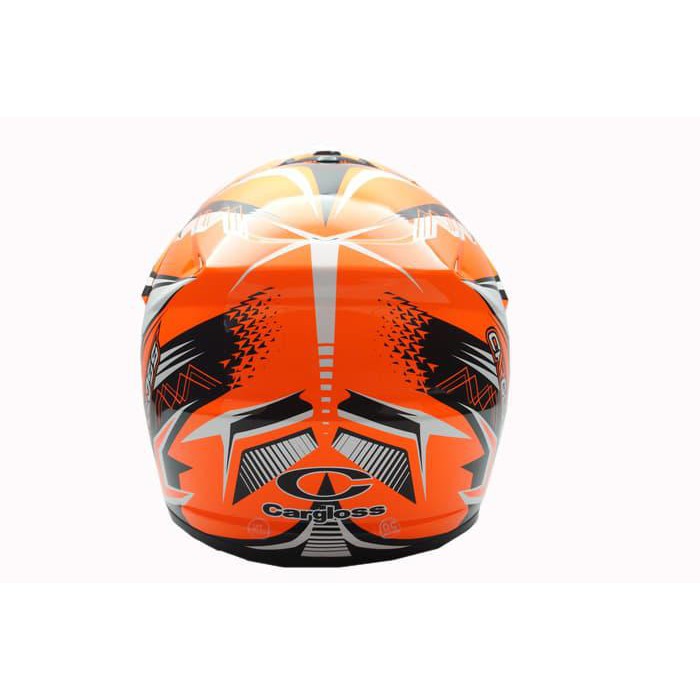 HELM CROSS CARGLOSS MXC SUPERCROSS -WHITE BLACK FZ ORANGE TERBARU
