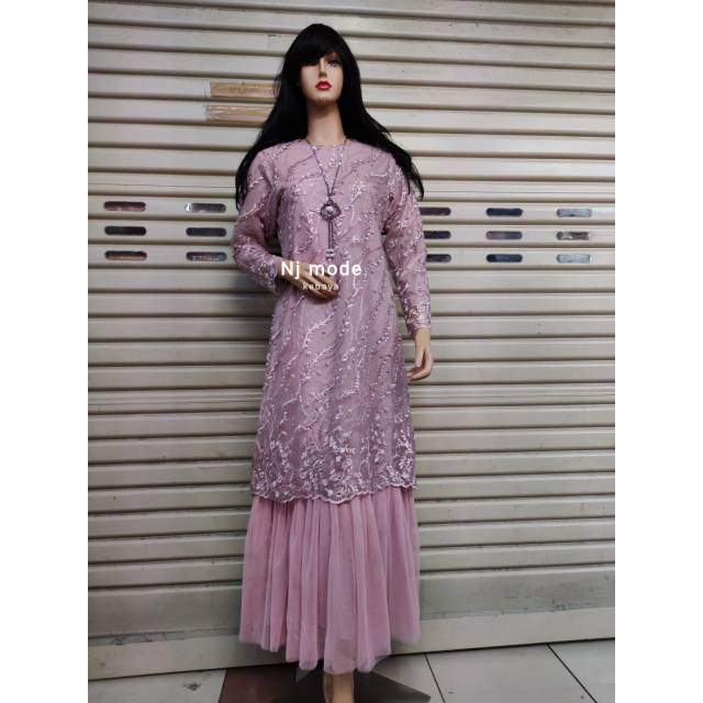 Gamis Tutu Kebaya Rose Gold /Gamis Pesta Rose Gold