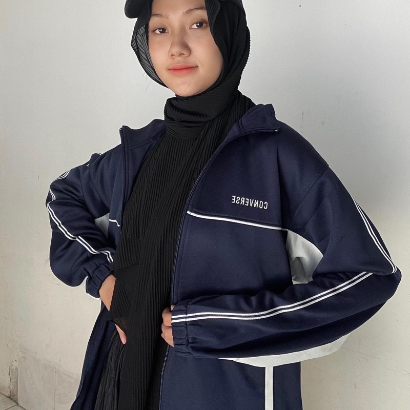 Jaket/Tracktop/colorblock Unisex Vintage "CONVERSE" fulltag