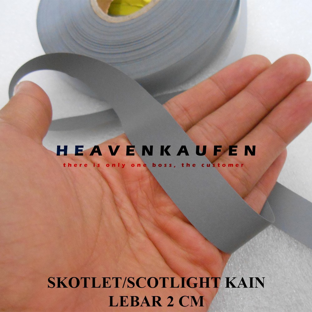 Skotlet Scotlight Scotlite Kain / Pita Reflective Kain Lebar 2 cm Untuk Jaket Jas Hujan Dll Meteran