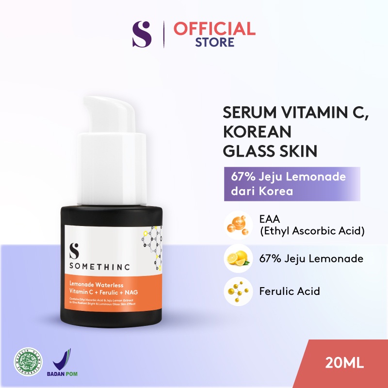 ⭐BAGUS⭐ SOMETHINC Lemonade Waterless Vitamin C + Ferulic +NAG 20ml | Face Serum Wajah