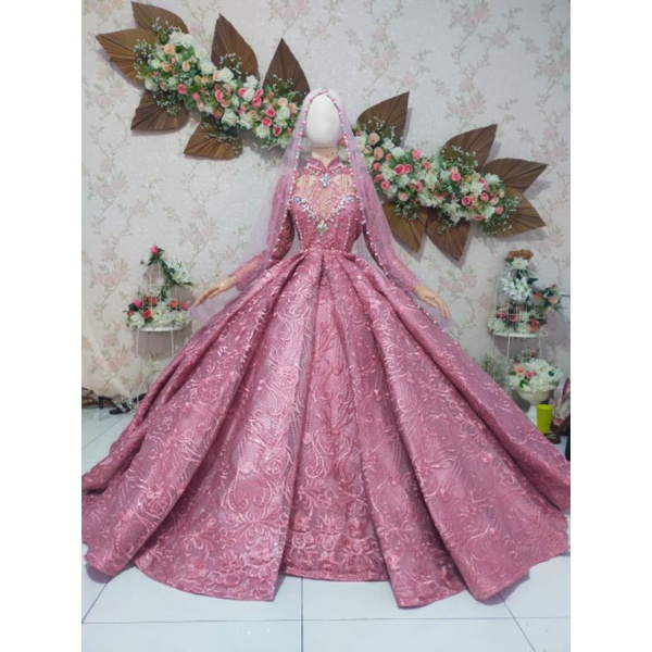 gaun pengantin crynolin READY STOK