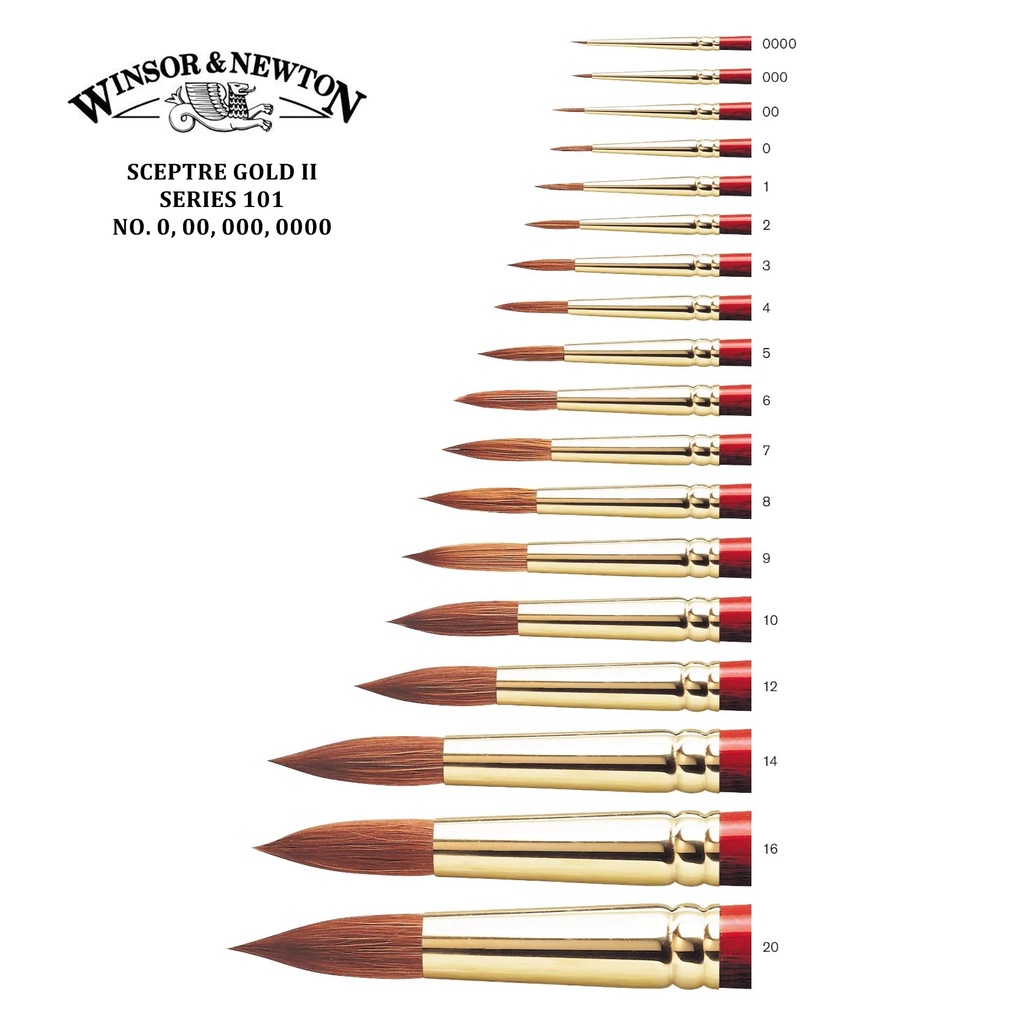 

Winsor & Newton Sceptre Gold II Series 101 / Winsor Brush / Kuas Winsor