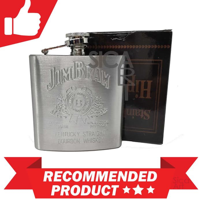 Jim Beam Botol Minum Wine Whiskey Hip Flask 6oz