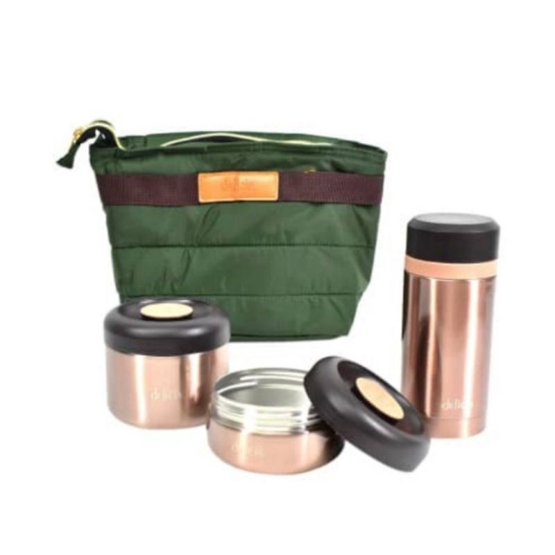 Delicia Thermal 3 Lunchbox Lunch Box with Bag 3 Bekal Kotak Makan dan Tas