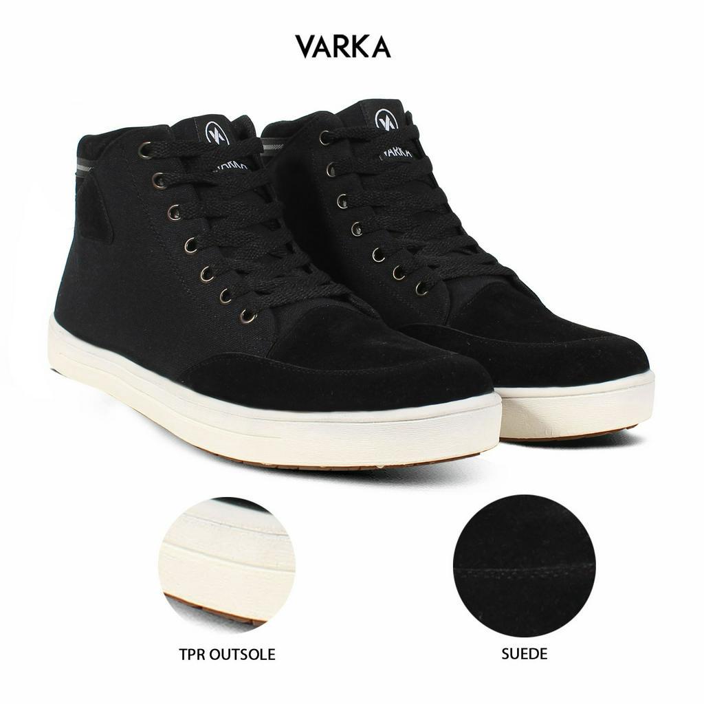 Sepatu Sneakers Pria V 5027 Brand Varka Sepatu Boots Kuliah Kerja Jalan Jalan Harga Murah Berkualitas - Hitam