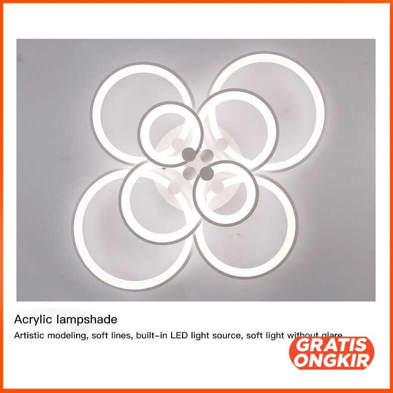 Lampu LED Plafon Modern Ceiling Light 6 Ring - 0528