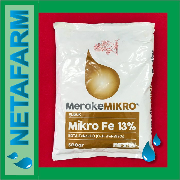 Meroke Mikro Fe 13% -  EDTA 500 gr - Nutrisi Mikro Besi Hidroponik Grade