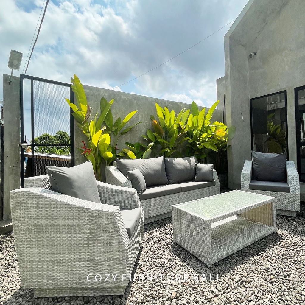 KURSI SOFA ROTAN SINTETIS TERAS RUANG TAMU RATTAN SYNTHETIC OUTDOOR