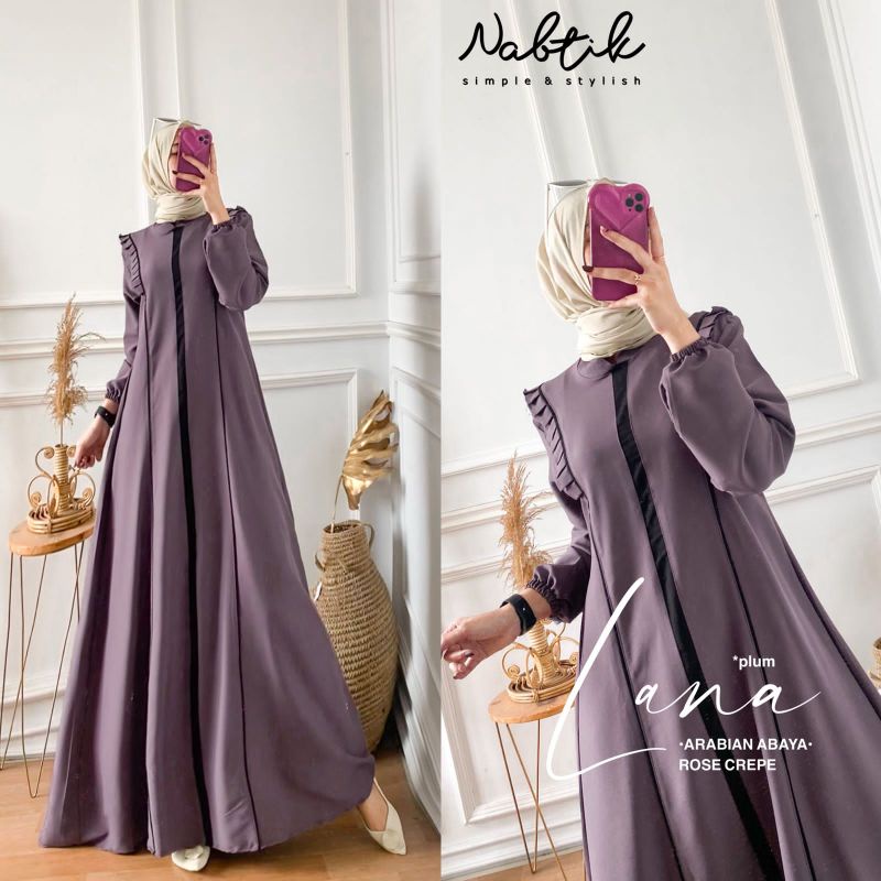 LANA ARABIAN ABAYA BY NABTIK  TERLARIS TERBARU DAN COD GAMIS DRESS MAXY ABAYA BRANDED ORIGINAL DLOVE