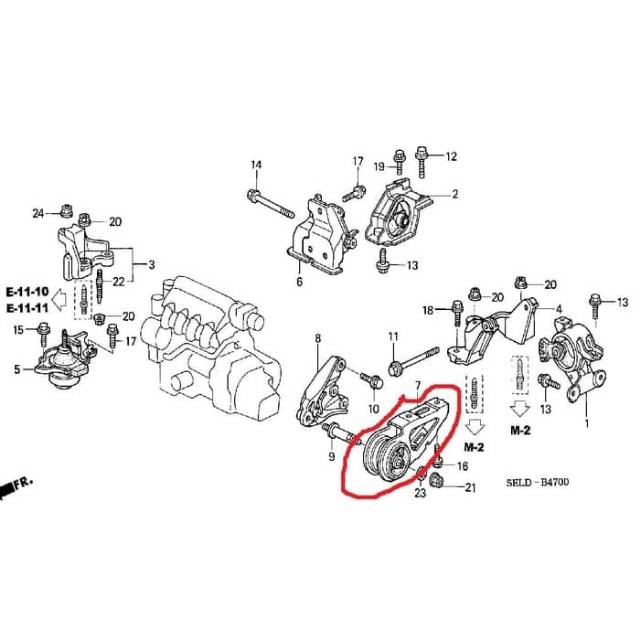 Jual Engine Mounting Depan Kiri Bawah Honda Jazz GD3 City GD8 IDSI 