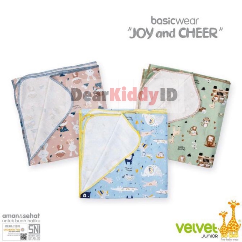 Velvet Junior Kain BEDONG / Swaddle (1 pack = 3 pcs) Kain Bedong Bayi