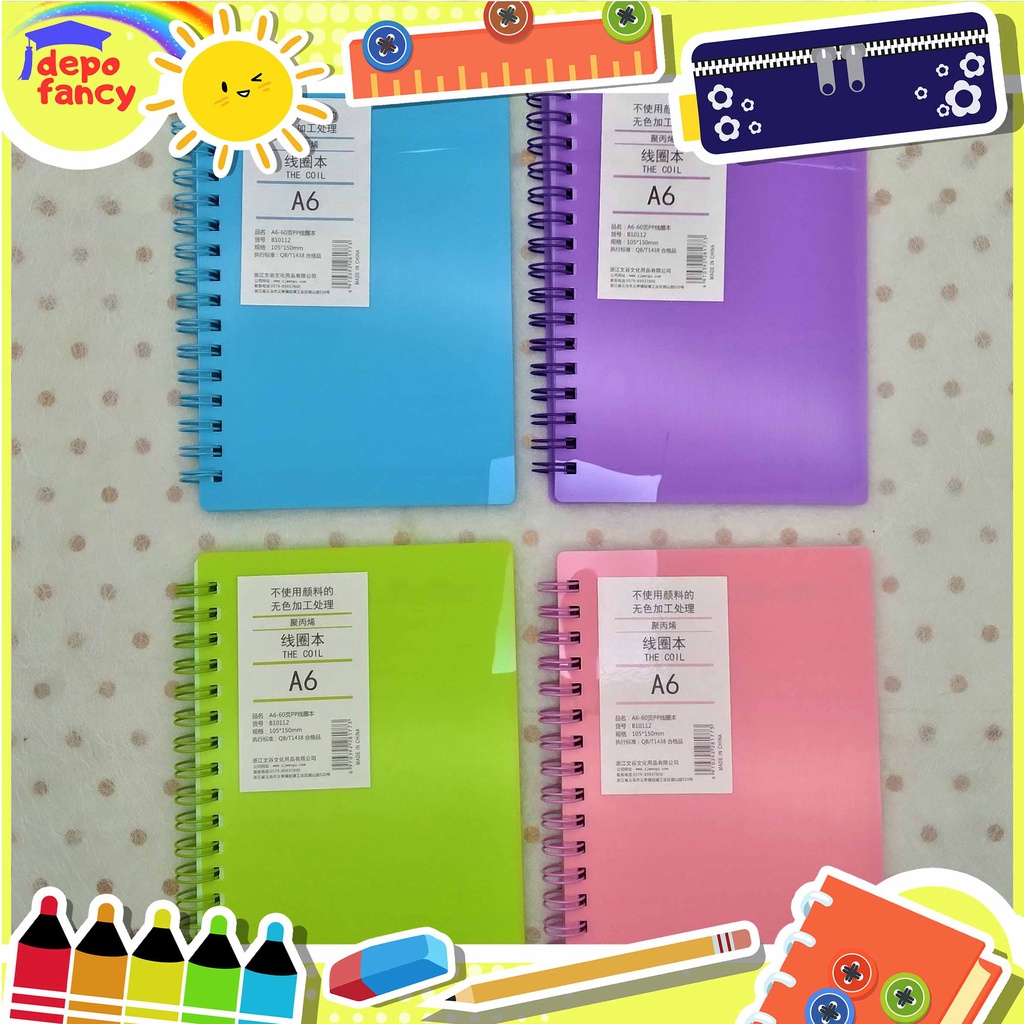 

BUKU MINI / NOTE / NOTE SPIRAL / MEMO / MEMO SPIRAL UKURAN A6 / BUKU HARIAN / BINDER WARNA WARNI B10112