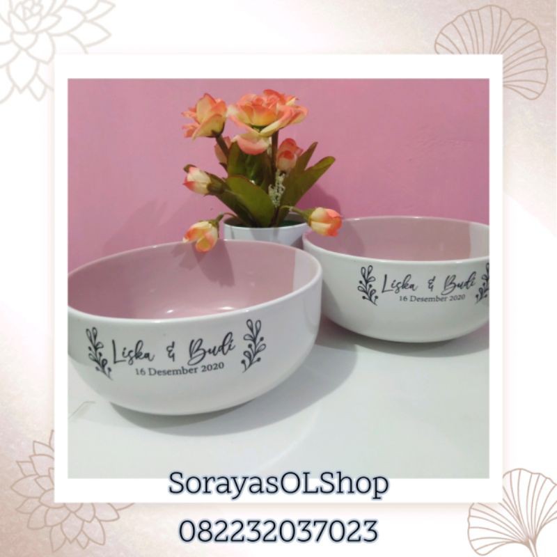 souvenir mangkok pelangi//two tone