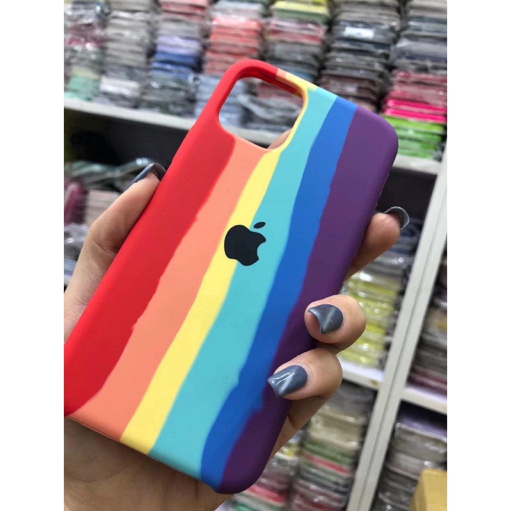 New Style IPhone 12 SE2 2020 Rainbow silicone protective cover is not easy to get dirty and can be cleaned