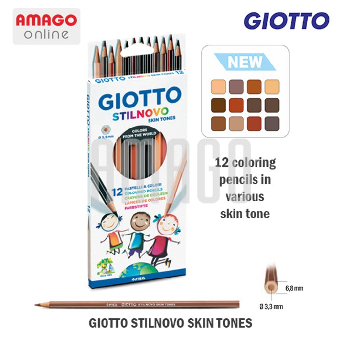 GIOTTO Stilnovo Skin Tones - Cardboard Pensil Warna kulit - 12 warna - 257400