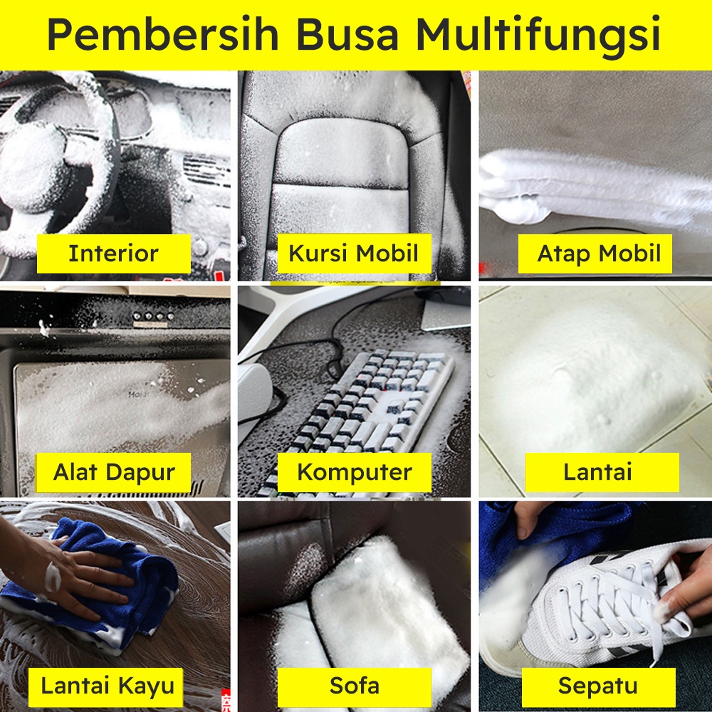 Evoklin Multipurpose Foam Cleaner Pembersih Mobil Motor Lantai Kaca Sepatu Peralatan Dapur Toilet Kamar Mandi-2