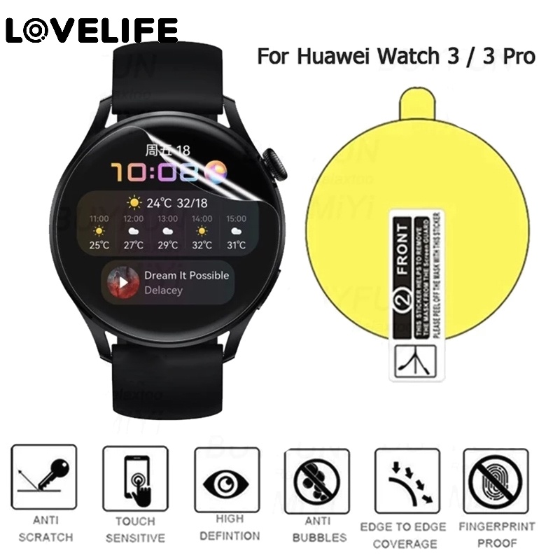 1pc Film Pelindung Layar Hydrogel TPU Lembut Anti Gores Untuk Smartwatch Huawei GT 3 Pro
