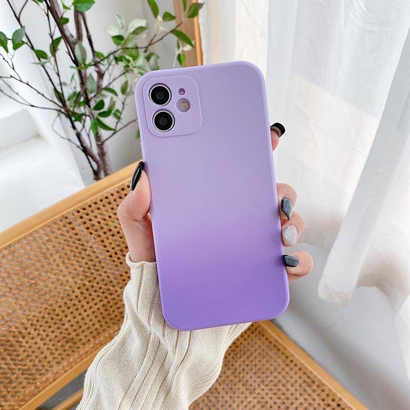 2021 Soft Case Silikon Warna Gradasi Untuk Iphone 11 12 13 Pro X Xr Xs Max