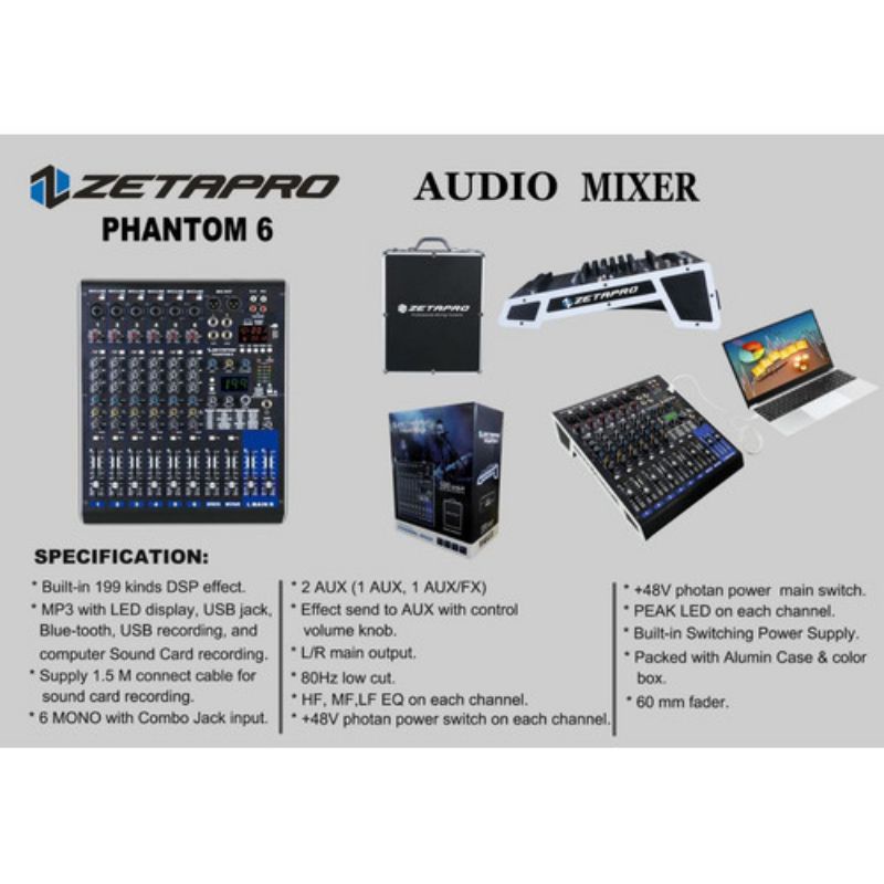 MIXER ZETAPRO PHANTOM  6 ORIGINAL 6 CHANNEL