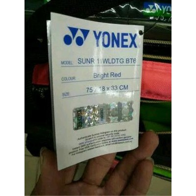 Tas Badminton Yonex Lindan SUNR11WLDEX Bright Red   Original Perfect