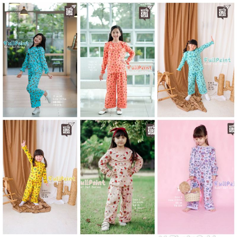 Vitto Kidswear Setelan Kulot Fullprint Terbaru