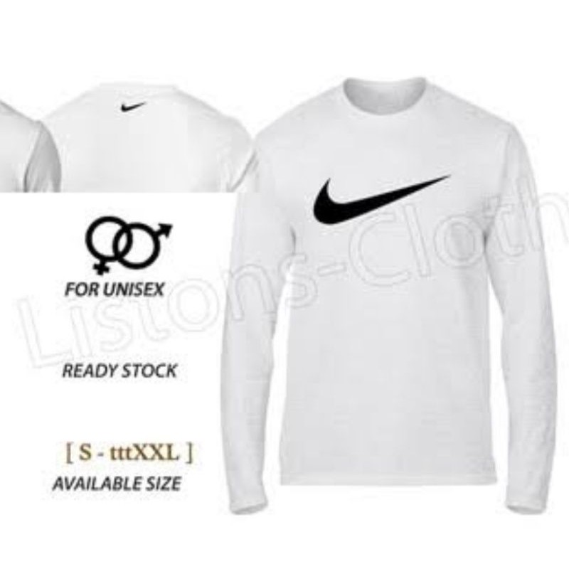 KAOS BAJU LENGAN PANJANG SPORT FASHION BRANDED PRIA WANITA LOGO NIKE