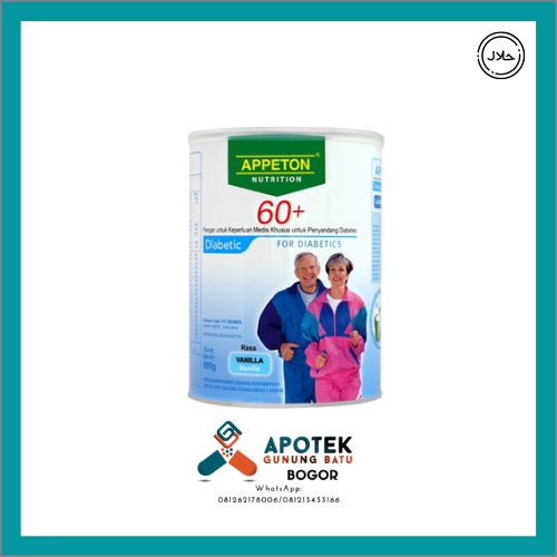 

SUSU APPETON 60+ RASA VANILA 400 GRAM - SUSU LANSIA (ORANG TUA) UNTUK DIABETIC RASA VANILA