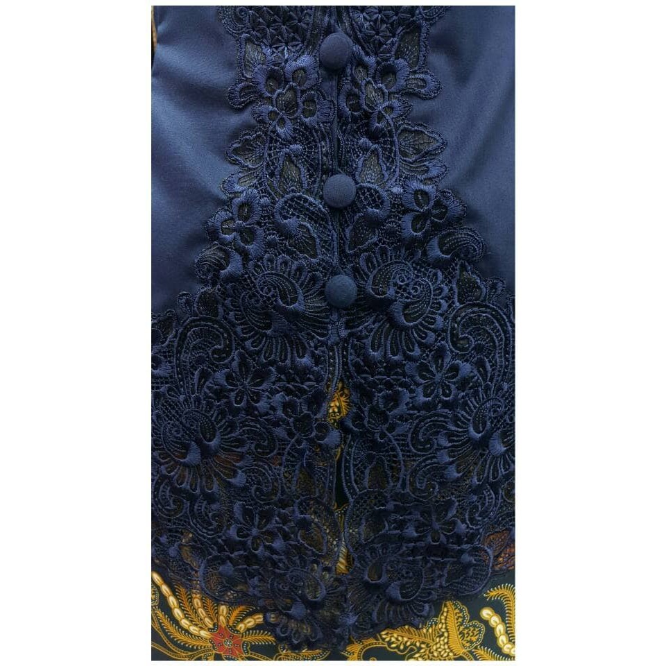 PRODUK UNGGULAN Kebaya Encim Modern Spesial Blue Navy Biru Dongker Tangan 7 8 TERMURAH