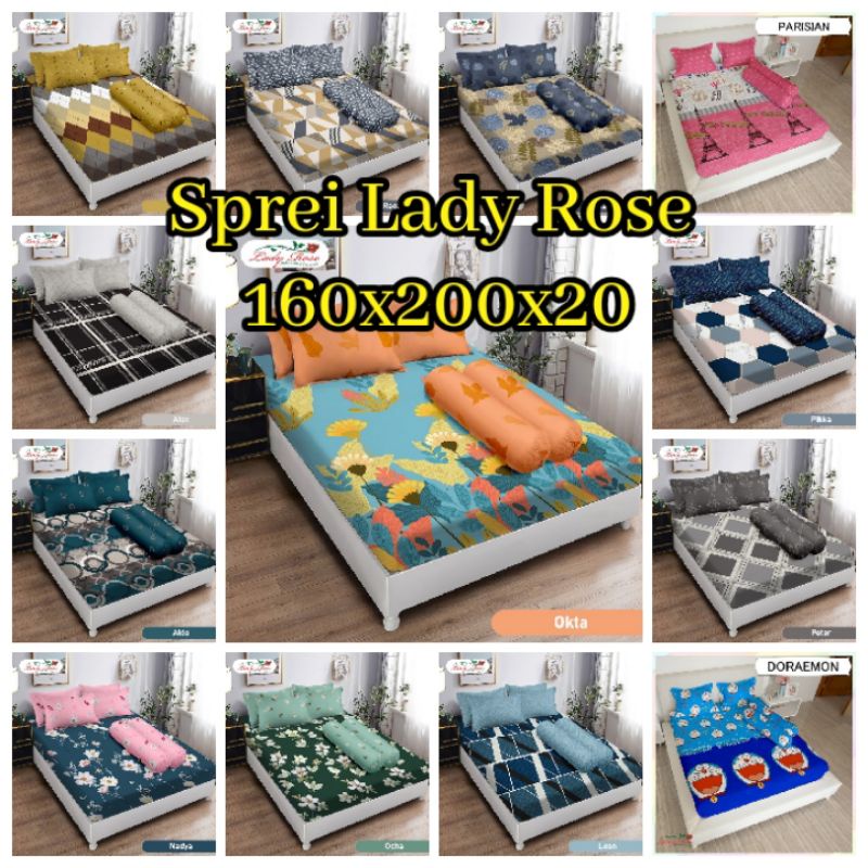 Sprei Lady Rose 160x200 Queen Tinggi 30 No 2 Edisi Kembang Minimlis Bola Karakter Seprei Sepre Termu